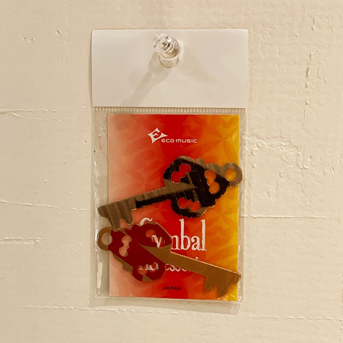 シンバル・キーホルダー 2本組|KEY(RED)+KEY(BLACK)|Paiste or SABIAN or Zildjan