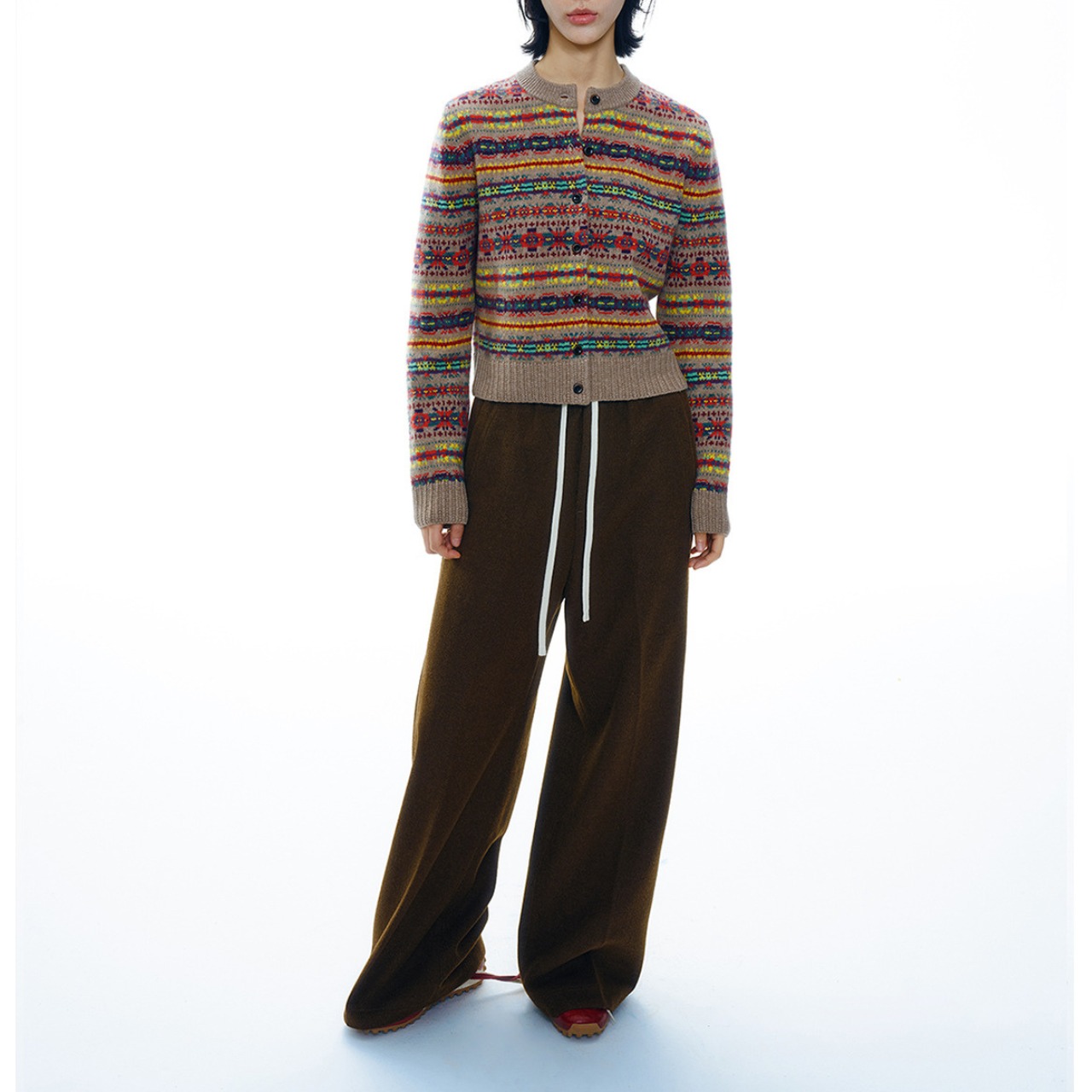 Loose Fit Drawstring Wide Pants T4183