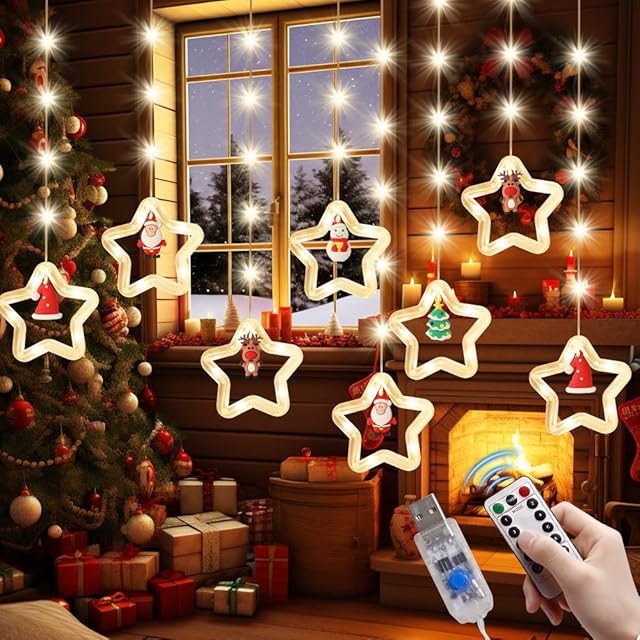 Lewondr クリスマスツリートップスター ツリー星 オーナメント 装飾
