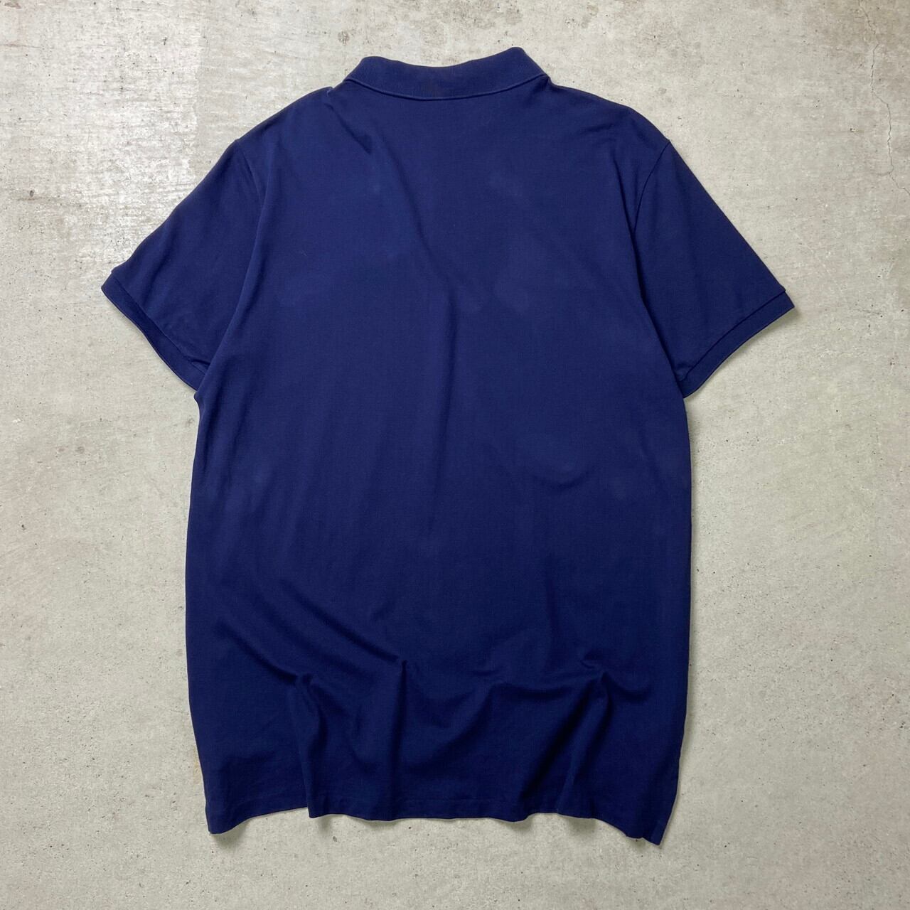 ポロ ラルフローレン 半袖 ポロシャツ 刺繍ロゴ 青 L ワン ポロ ラルフローレン 半袖 ポロシャツ 刺繍ロゴ 青 L ワン