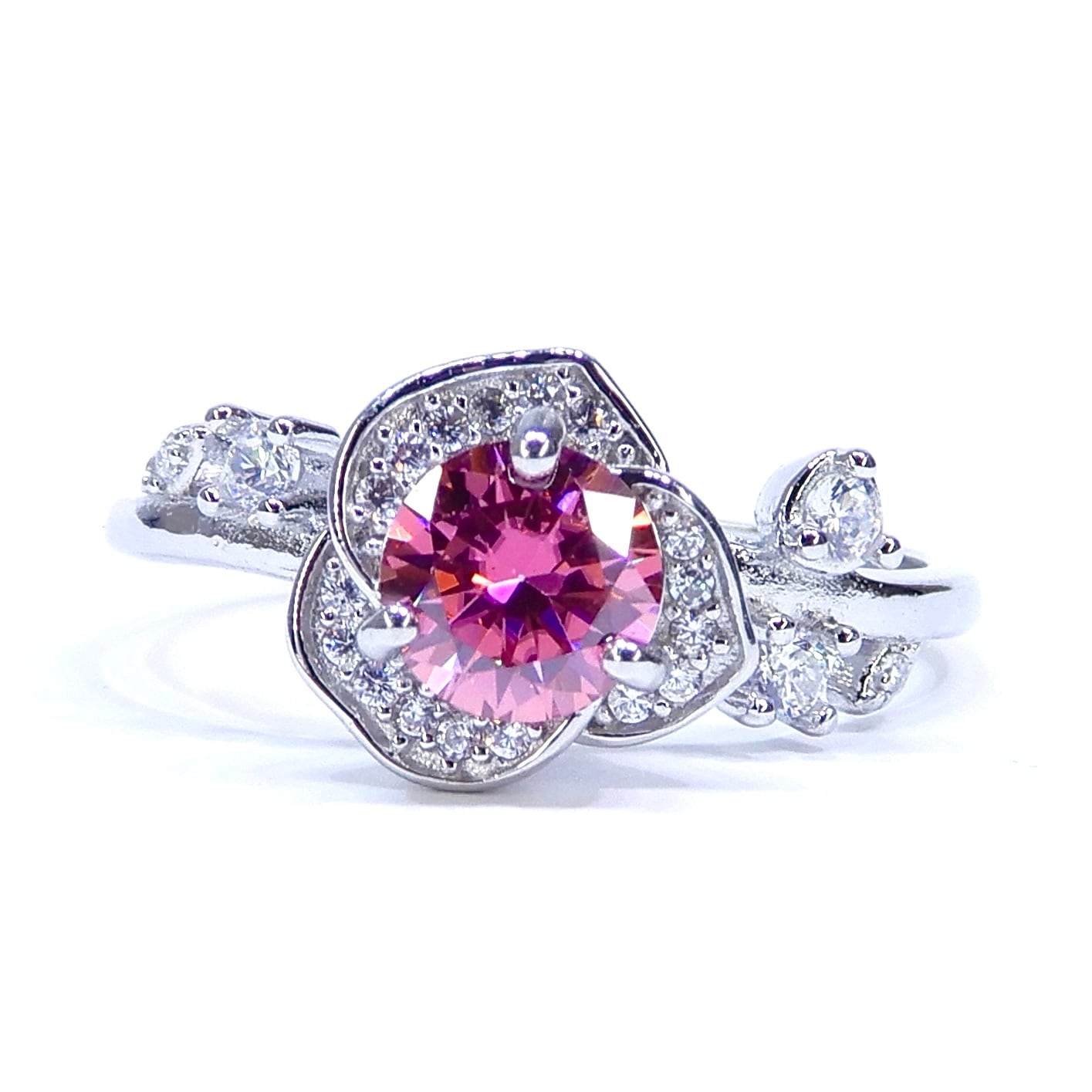 Rose Ring♦︎モアサナイト(ピンク)♦︎WGカラー《0141》