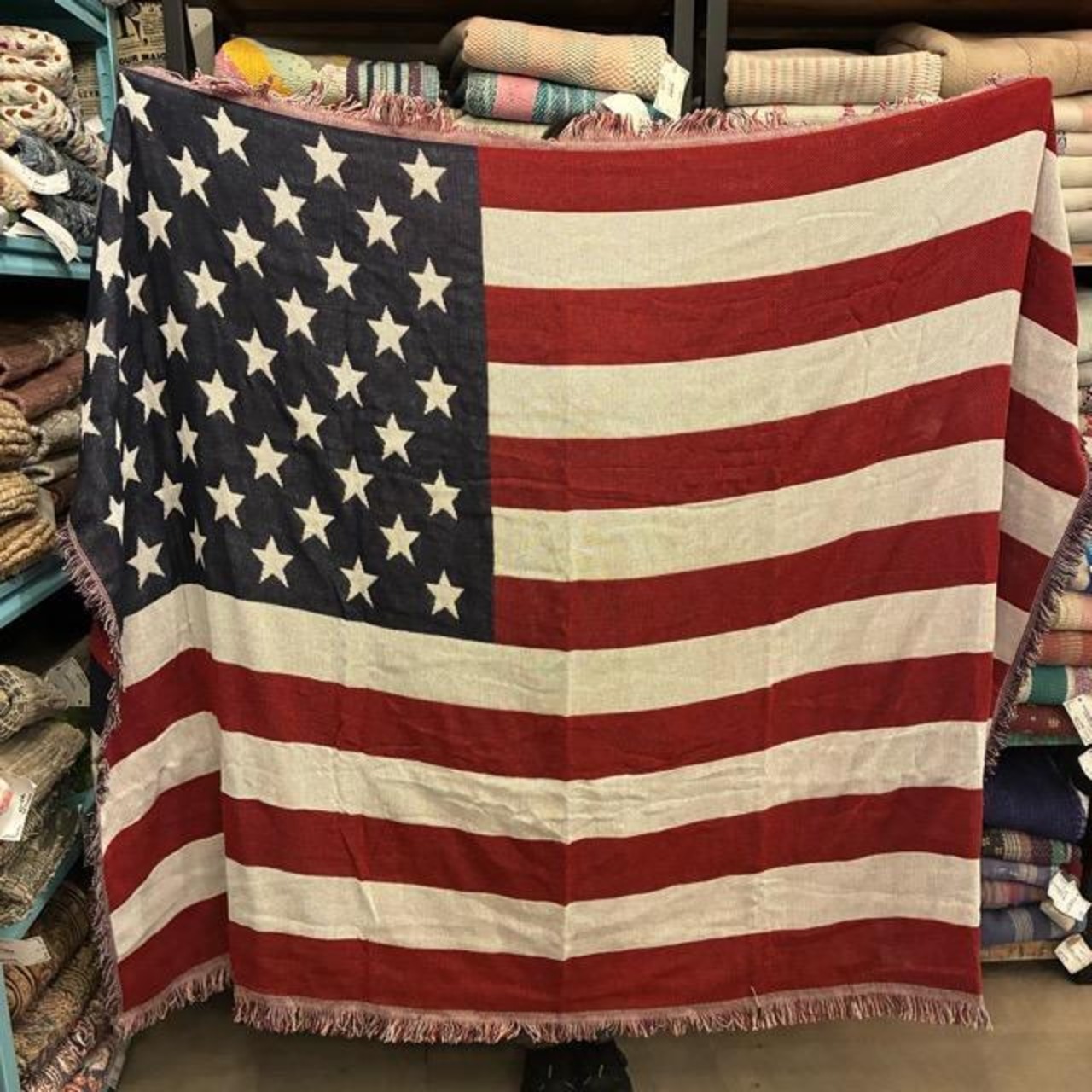 TOPANGA Homefurnishing National flag throwket Stars and stripes 130×180cm　ナショナルフラッグスローケット　星条旗　ソファカバー　ベッドカバー