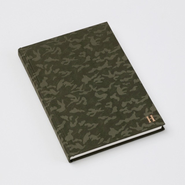 【HONcept】テキスタイルノート Micro Camouflage（迷彩） - Moss Green 56（モスグリーン）ノート