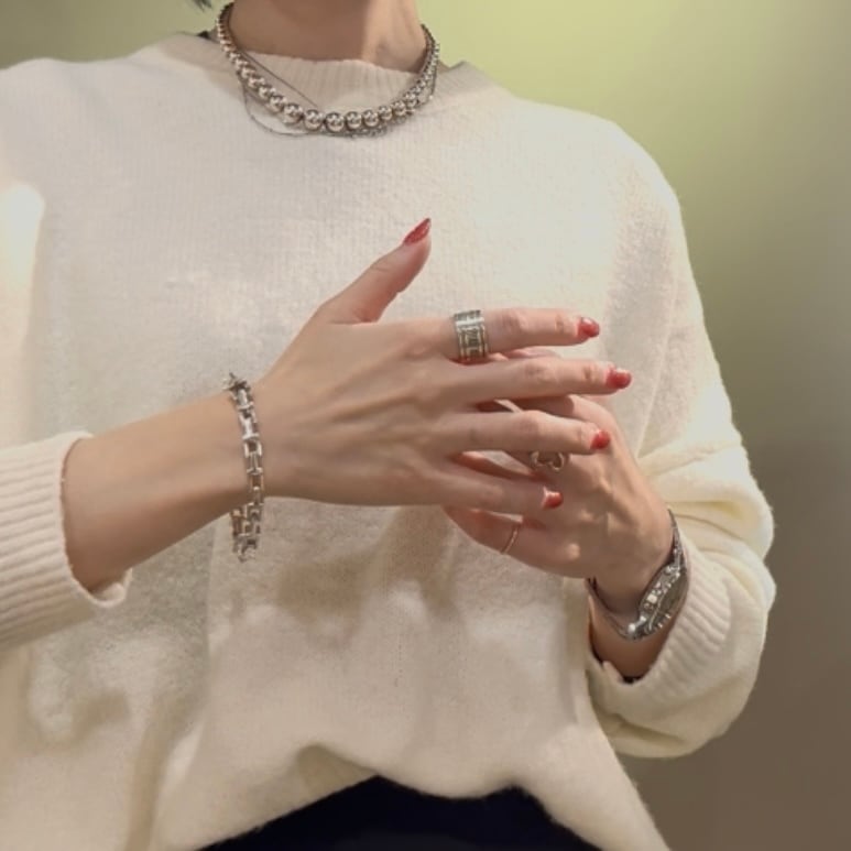 激レア【TIFFANY&CO. 】2161 重厚感Tモチーフ リンクシルバー