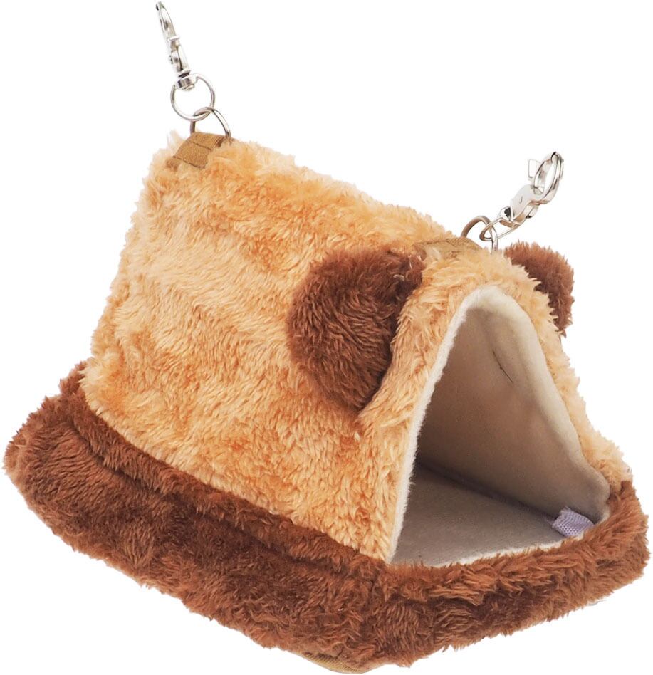 【小動物】もこもこさんかくハウス ピンク/ブラウン