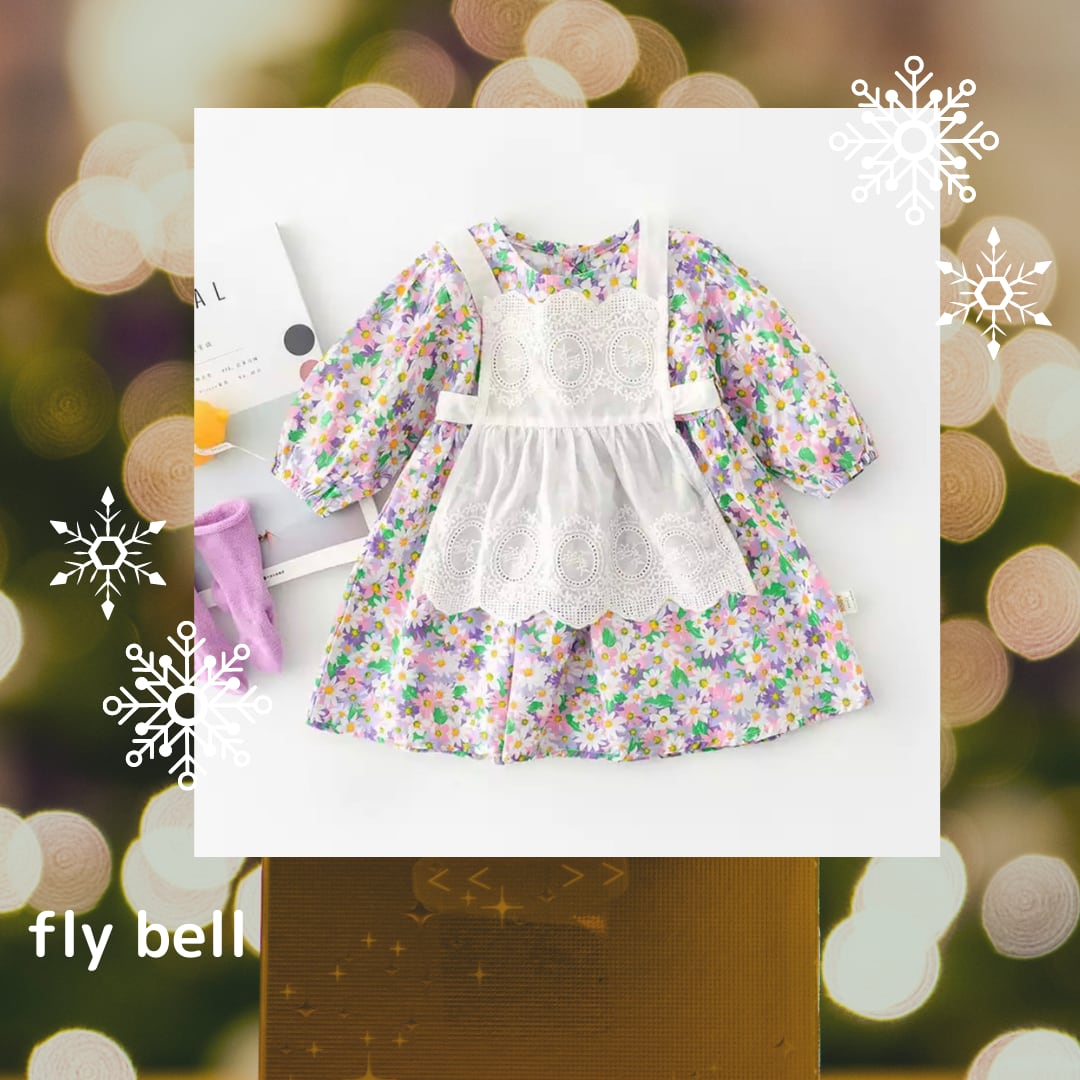 ペールカラーフラワーエプロンワンピース》》》》》》海外子供服 韓国子供服 エプロンワンピース エプロン エプロンドレス ワンピース ドレス お花 女の子 キッズ ベビー マルチカラー
