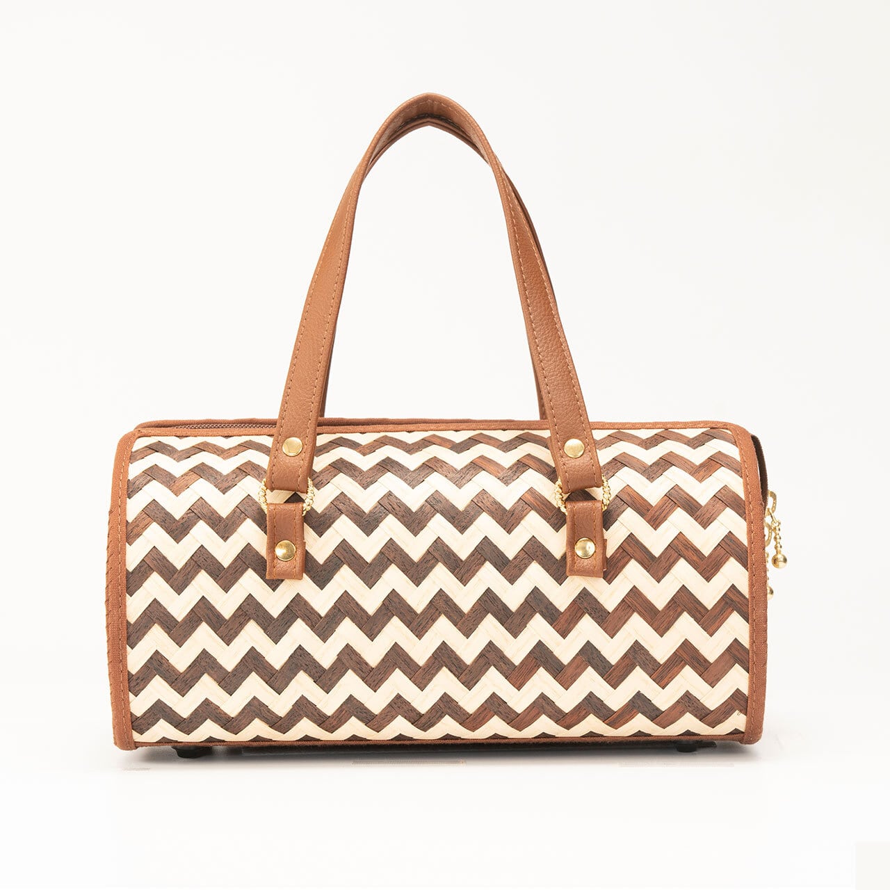 ボストンラウンド 304 Rosewood×White ash／木織りバッグ【くりじん