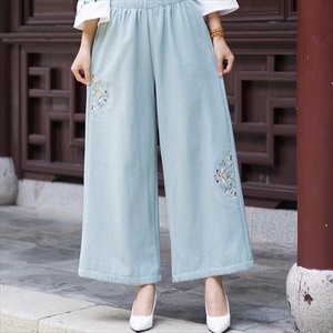 【送料無料】 ガウチョパンツ チャイナ風 フレア シンプルデザイン カジュアル系 ハイウェスト 体系カバー 30代 40代 レディースファッション 可愛い ゆったり レディースファッション 可愛い 春 お出かけ 女子会 デイリーユース お茶会