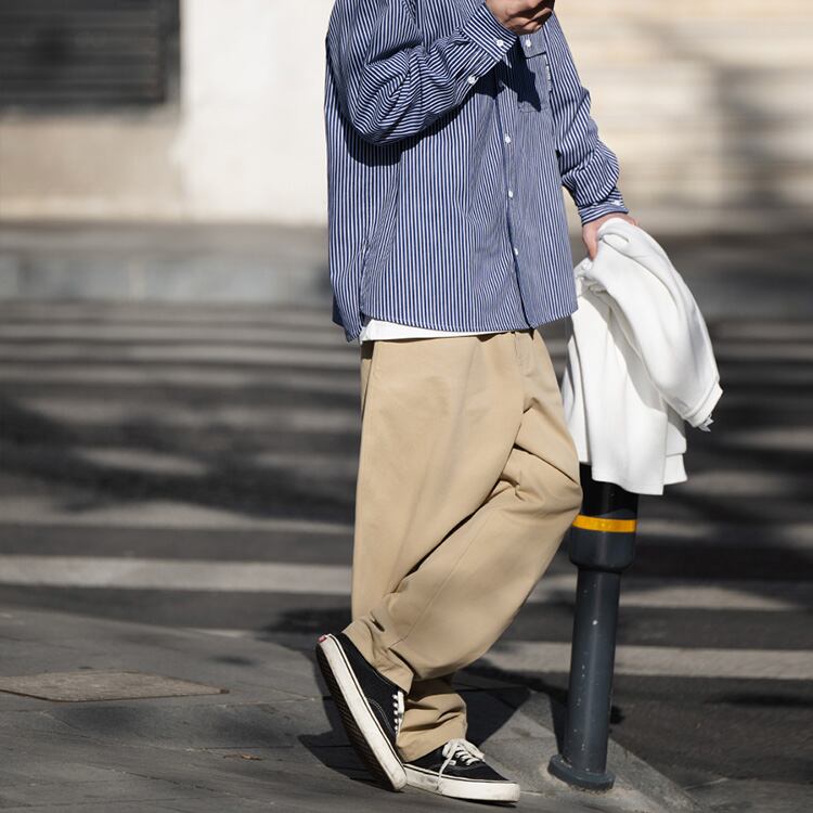 ★LOOSE SANDWASH COTTON CASUAL TROUSERS　　　A0438