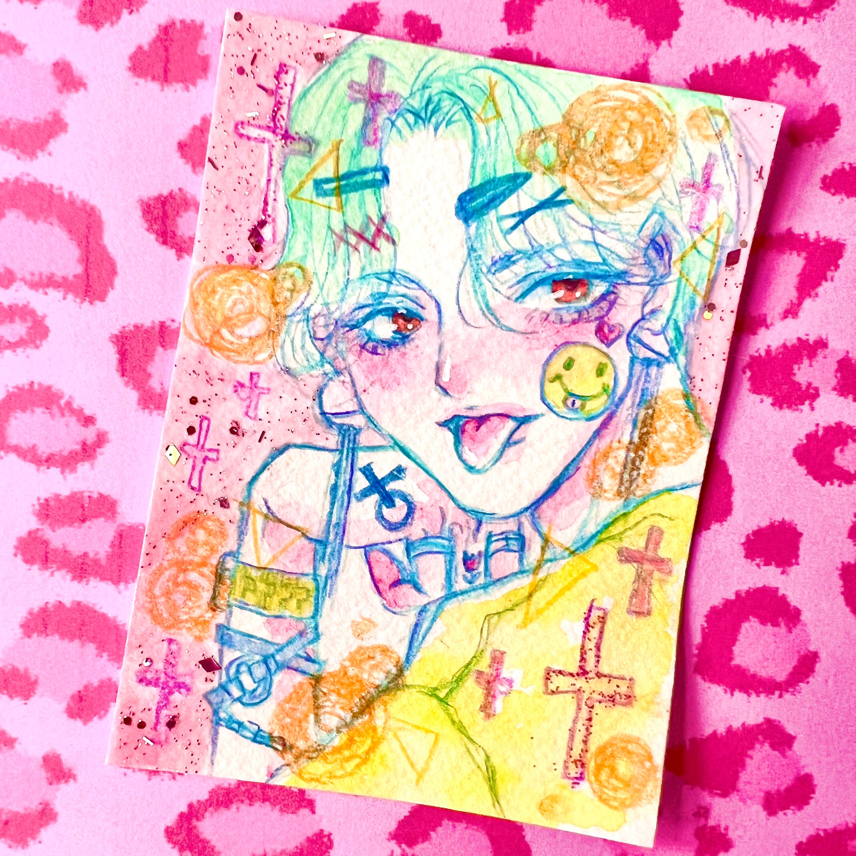 送料込み アクリルペイントアート  原画 ラメ カラフル 送料込み アクリルペイントアート 原画 ラメ カラフル サイズ感が