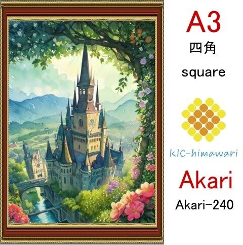 【国内製造】A3サイズ  四角ビーズ【akari-240】ダイヤモンドアート