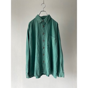emerald green linen mix shirt