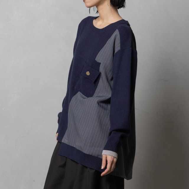 【MARECHAL TERRE】Knit-combination Tops