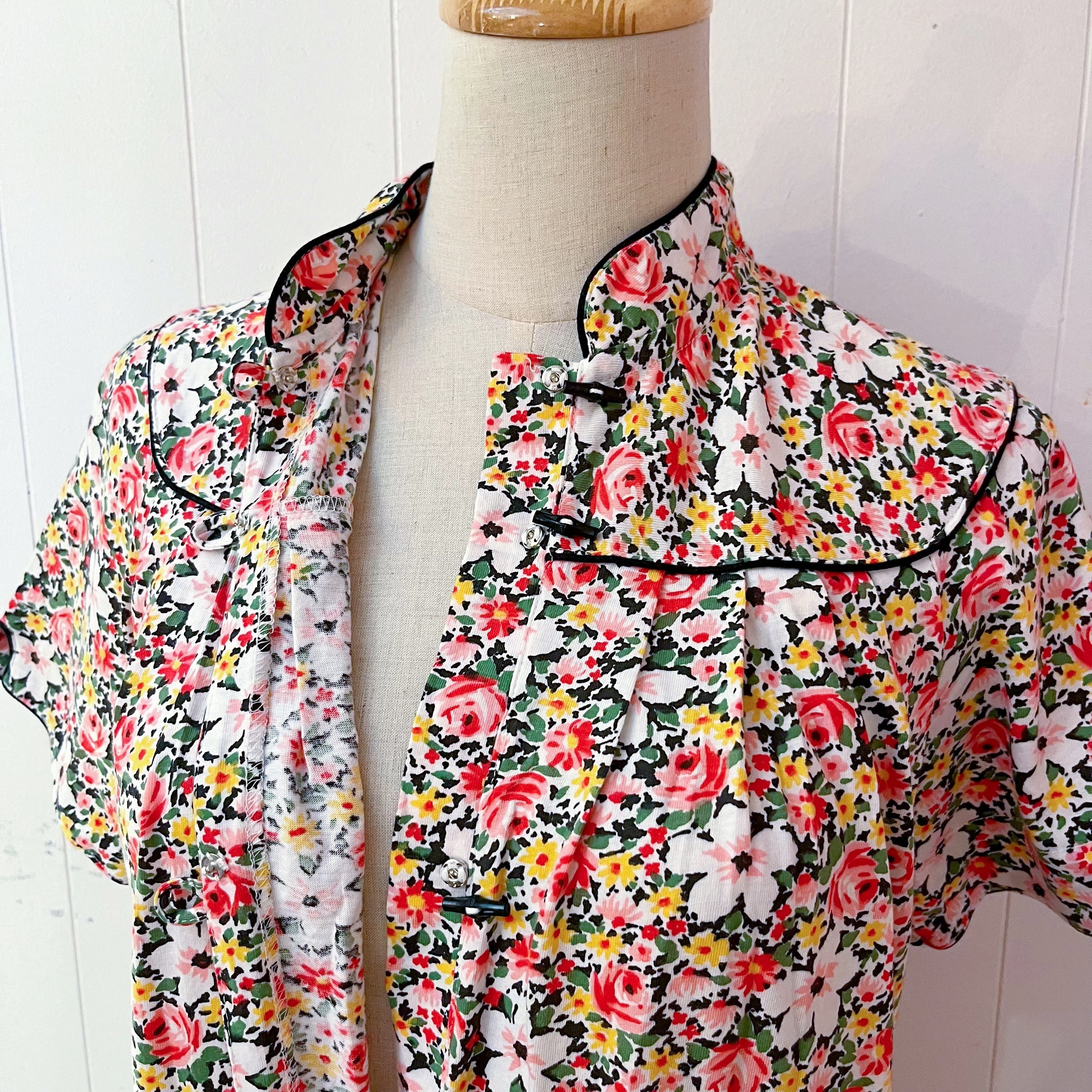 flower toggle button neglige one-piece
