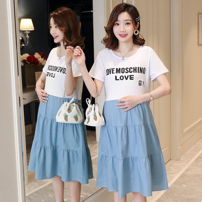 【新作】【送料無料】 ミッドスタイルとロングスタイルのデニムサマーの母乳育児ドレス 夏物 AL expec318408828759