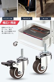 YFFSFDC ネジ式 キャスター M6ネジ ブレーキ付き 4個セット 360度回転 静音 自在車キャスター 1インチ TPEゴム輪 取替えDIY用 交換用キャスター 便利グッズ