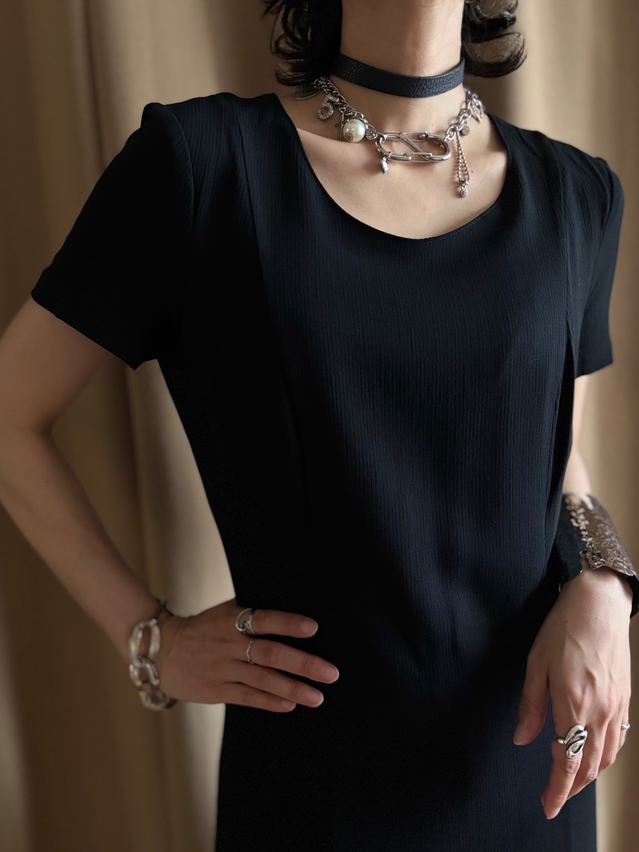 MADE IN ITALY black mode dress-5307-7