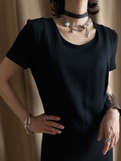 MADE IN ITALY black mode dress-5307-7