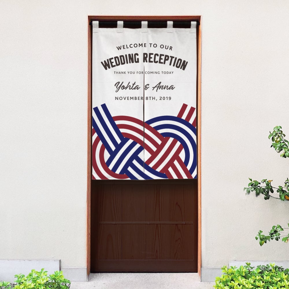 ウェルカムのれん 【 水引 】 Sサイズ color:ネイビー×エンジ