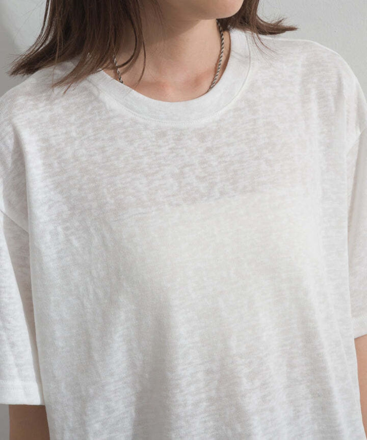 2605142 レースヘムレイヤードカットソー white
