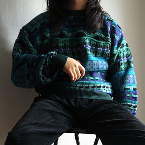 "COOGI like" 3D pattern design sweater