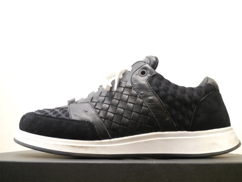 美品◆BOTTEGA VENETA ボッテガヴェネタ イントレチャート スエードxレザー ハイテク スニーカー 黒40◆ 合わせやすいメンズの定番モデル♪