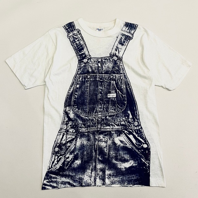 80s Champion "Overall" print T-shirt | High On Life used clothing