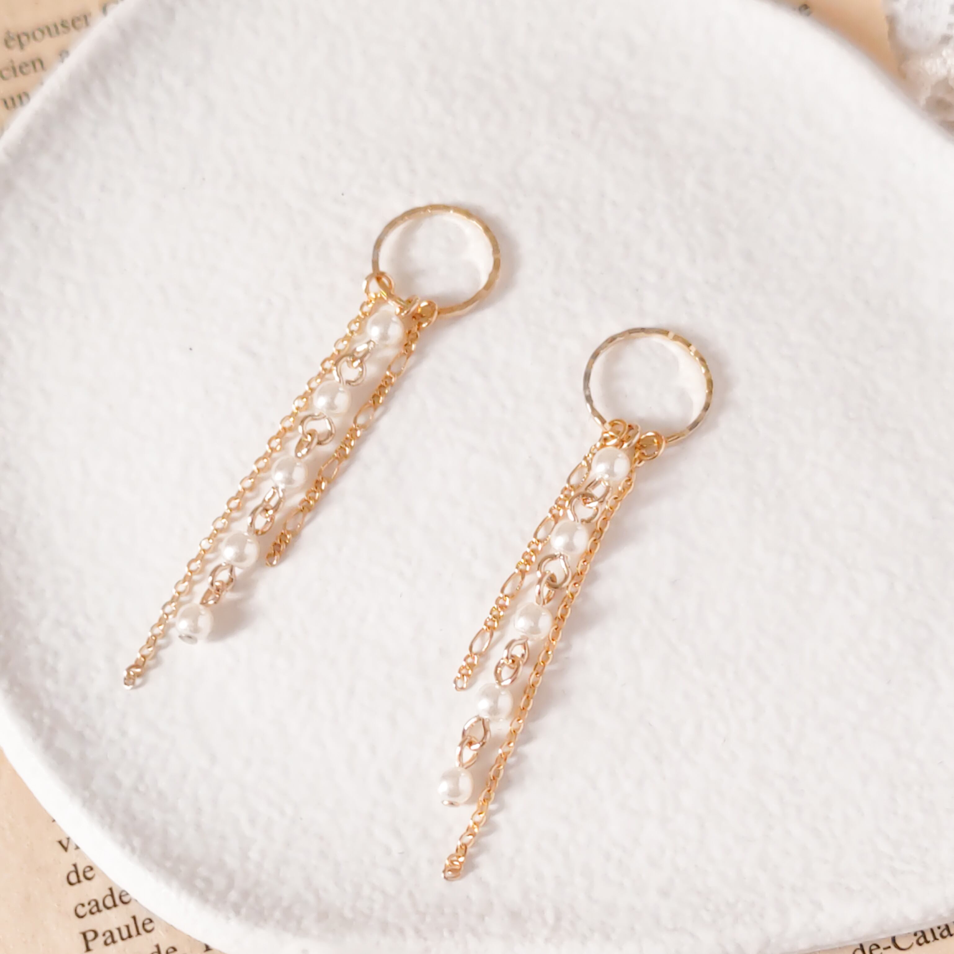 お花のカメオ《オリーブグリーン》イヤリング＆ピアス | sepiange