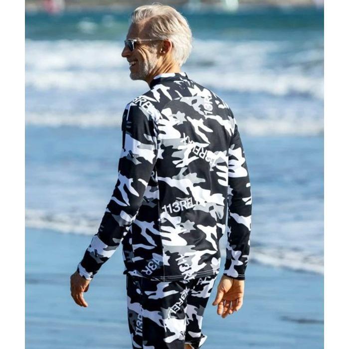 1piu1uguale3 カモフラ セットアップ L 迷彩 インディゴブルー