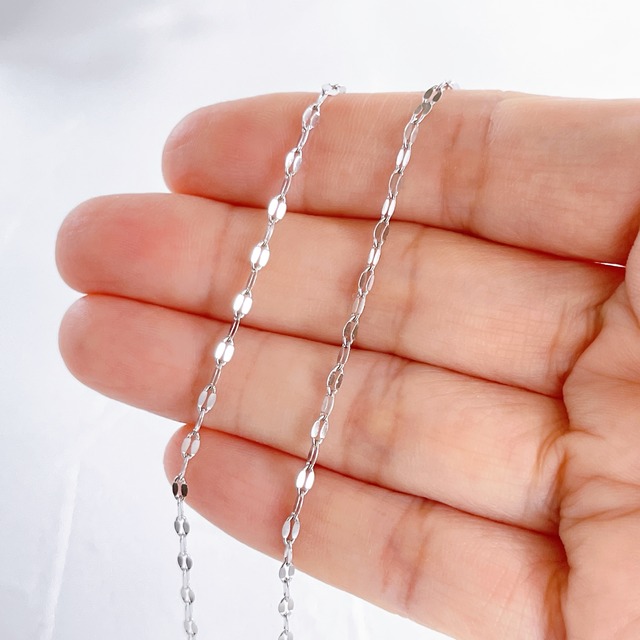 ペタルチェーン Silver ネックレス✧長さ変更可✧ステンレス製✧シンプルネックレス