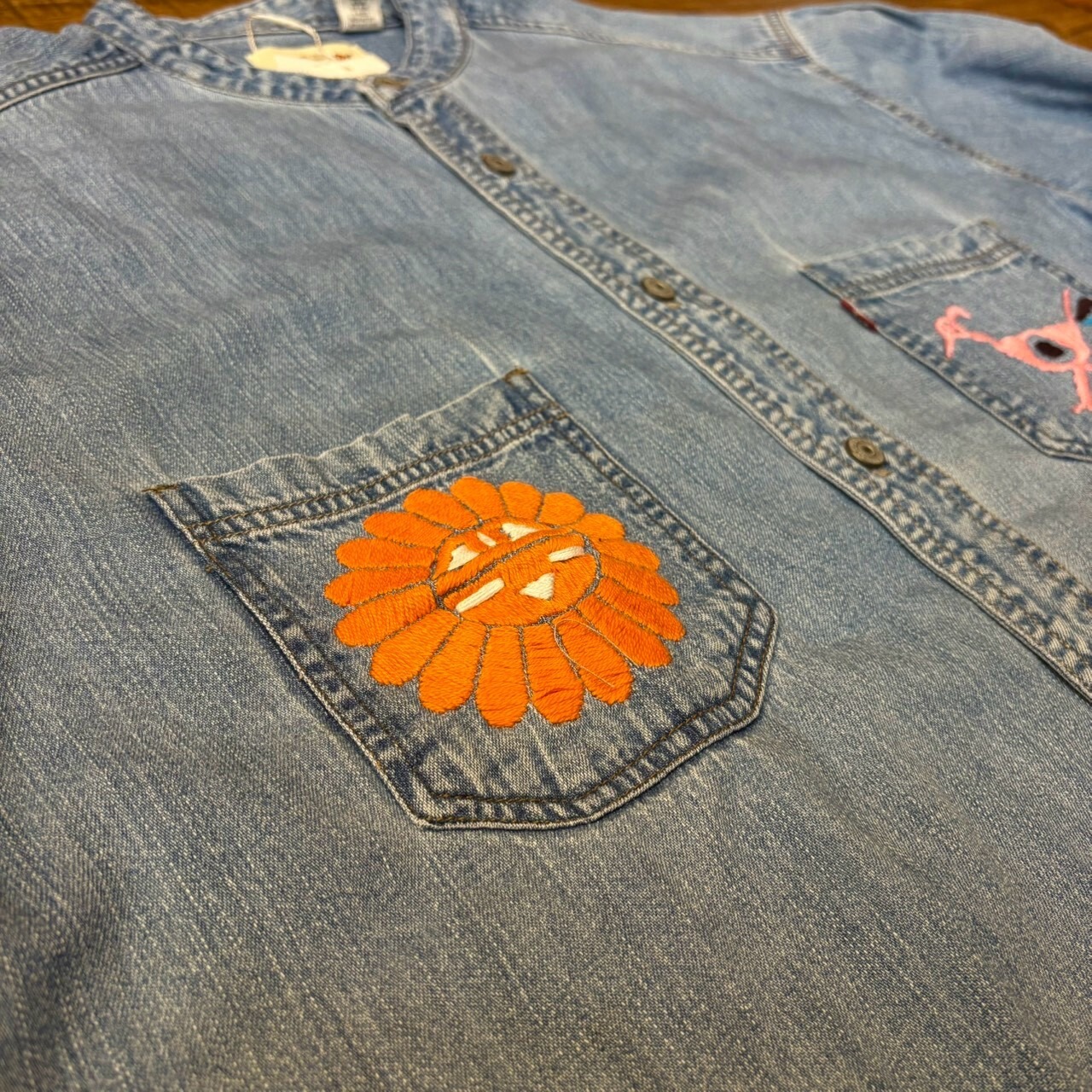 ナスングワム【Nasngwam】Indian motif Denim Shirt　XLサイズ - 3
