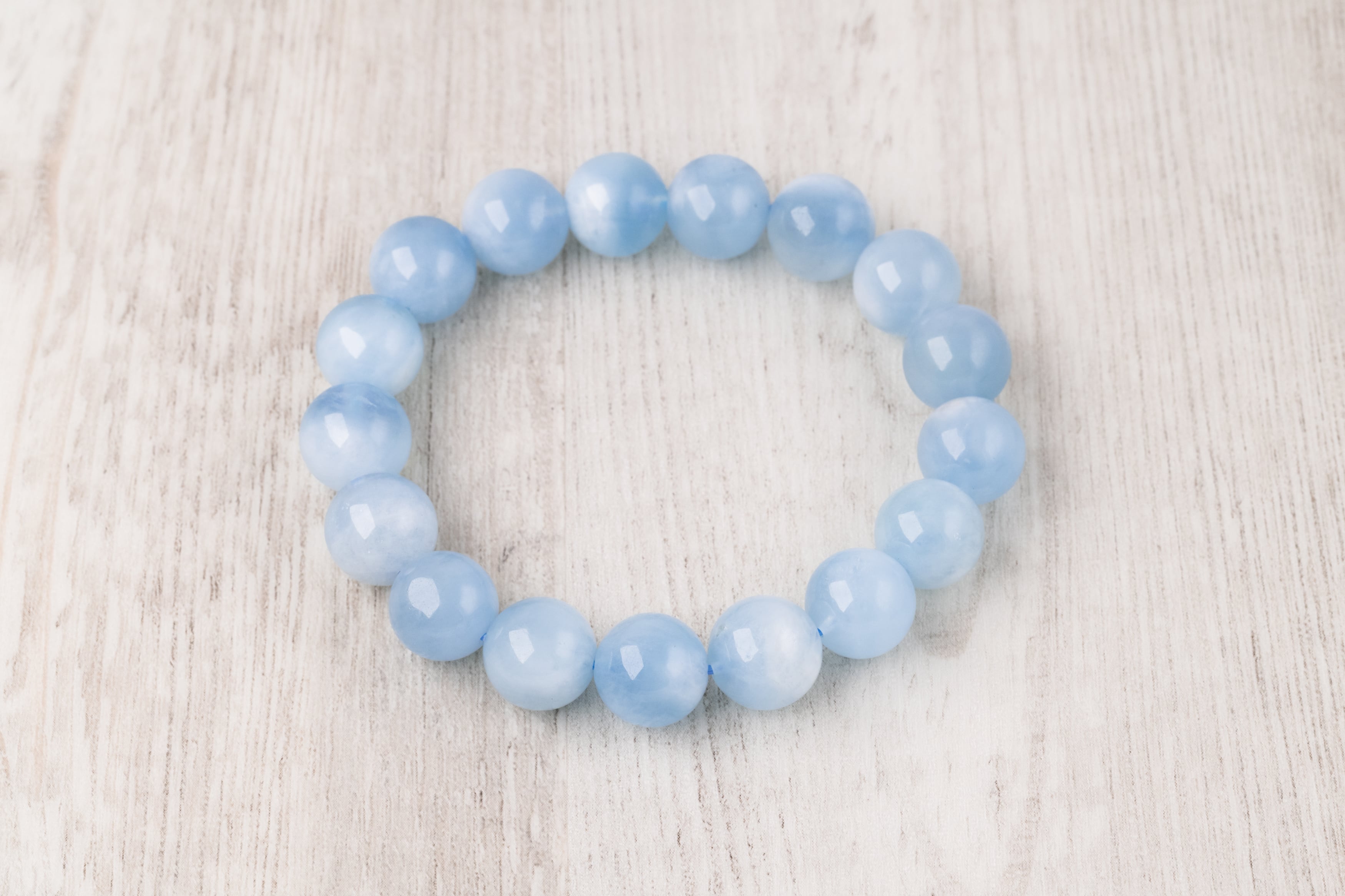 ◇一点物◇ ミルキーアクアマリン ブレスレット 12.5mm | 天然石専門店