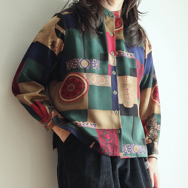 【Set A】band collar European design shirt