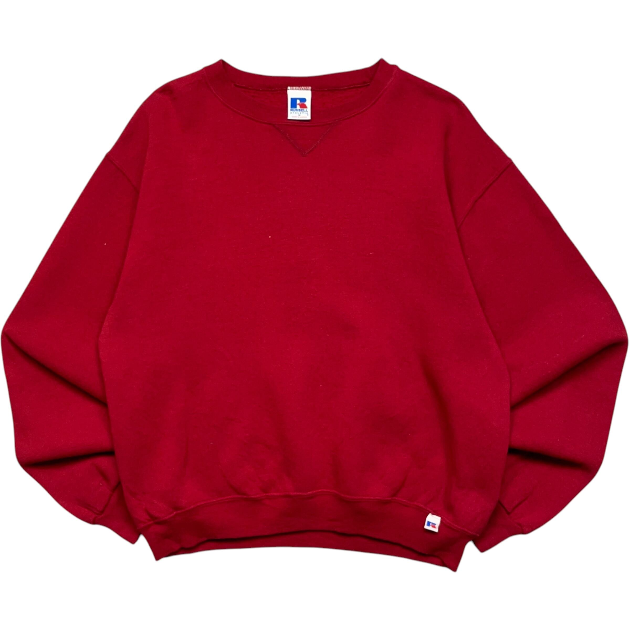 《M》 russell athletic ラッセルアスレチック スウェット 無地 レッド 90年代 vintage no.7059