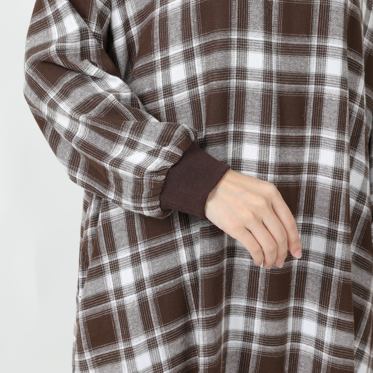 チェック柄ゆったり ロングワンピース