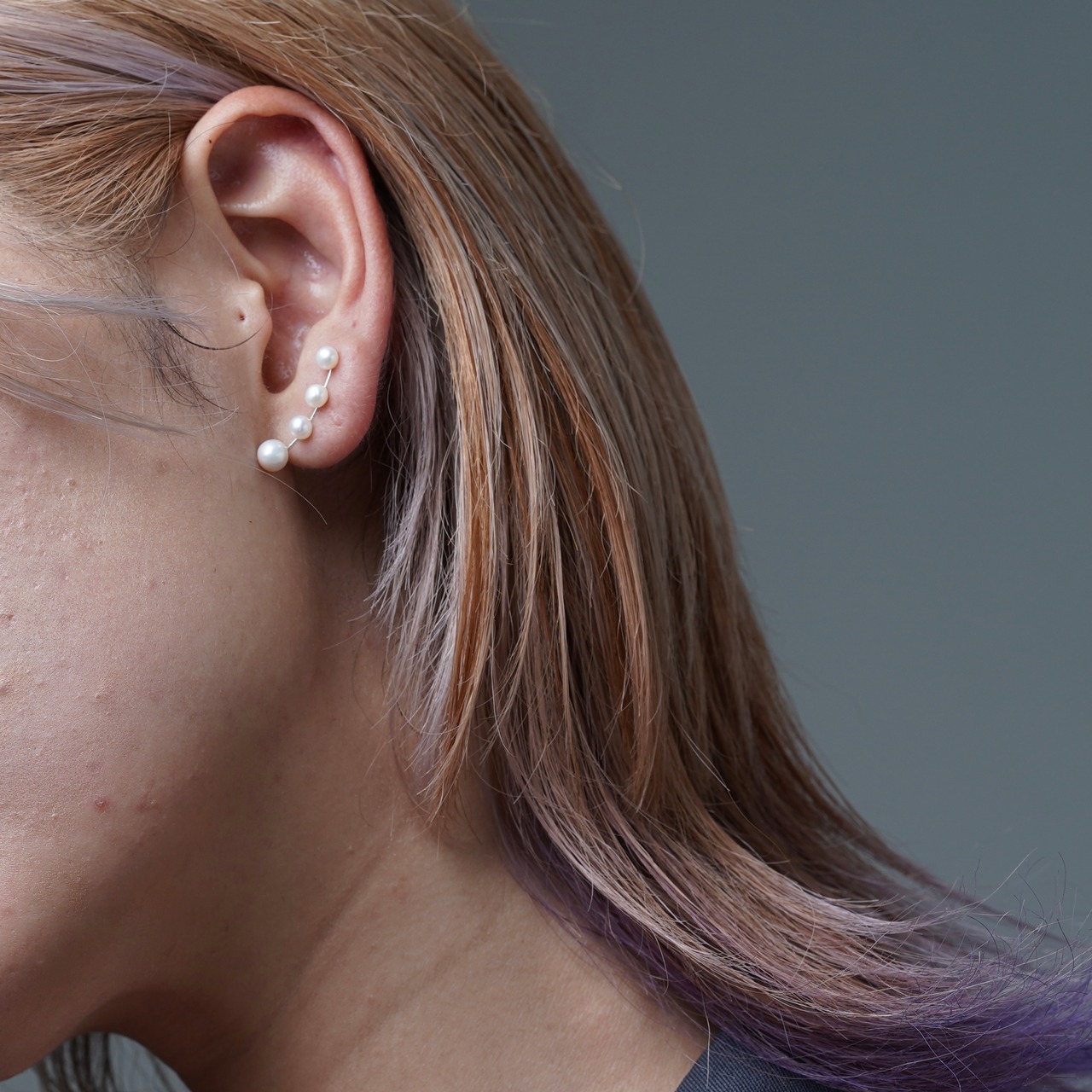 4連淡水パールイヤーカフ