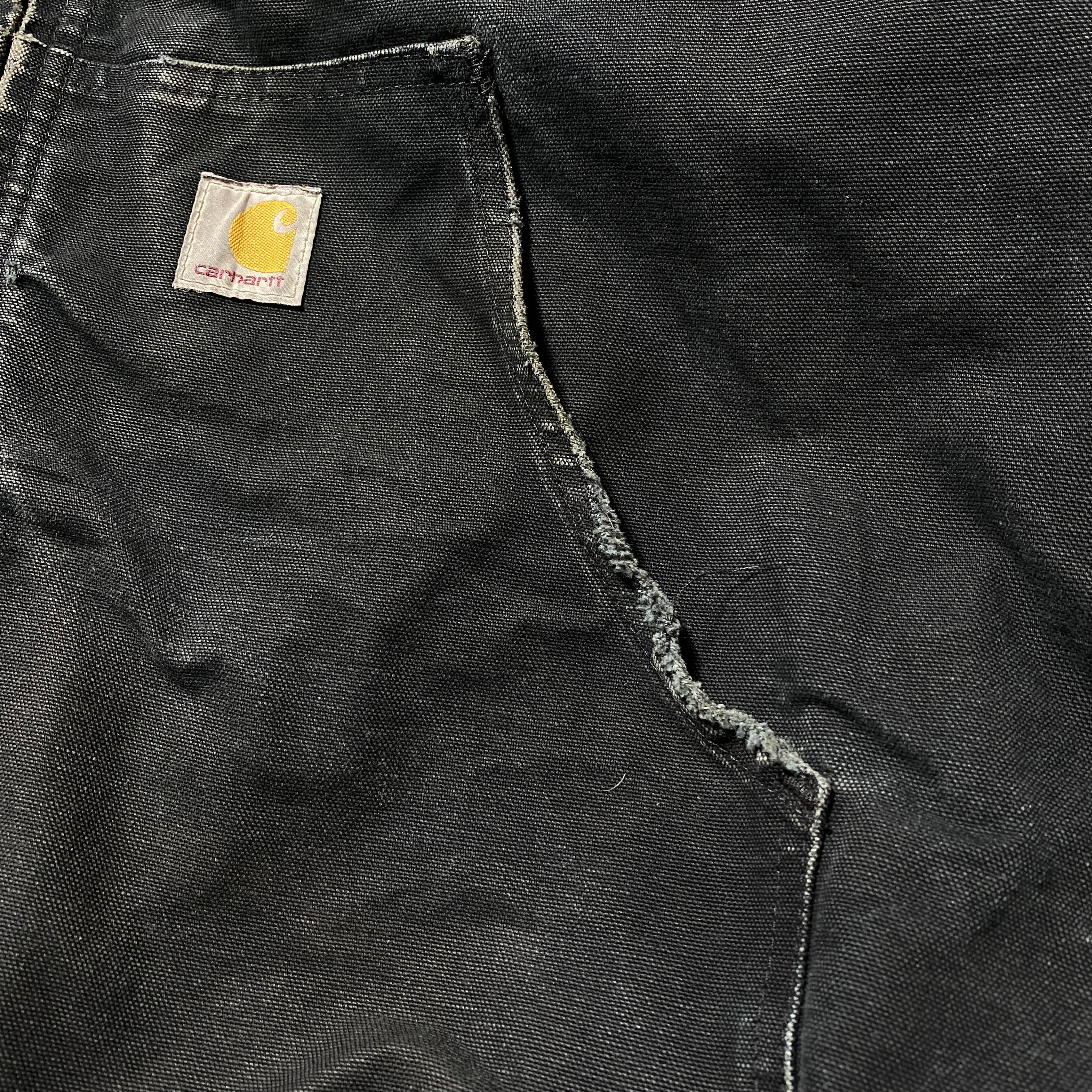 USA製】carhartt カーハート ダック生地 ブラック ダメージ 2XLサイズ