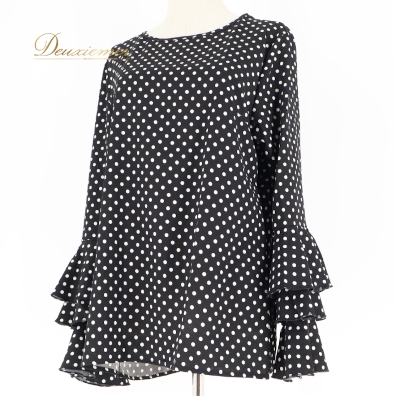 フラメンコ 衣装 2点 セット まとめ売り トップス ブラウス ボウタイ 水玉 ドット レッスン 練習着 発表会 小物 飾り 装飾 伸縮 フリル 軽い ダンス ブラック系 ホワイト系 Mサイズ ストレッチ 可愛い おしゃれ ステージ衣装