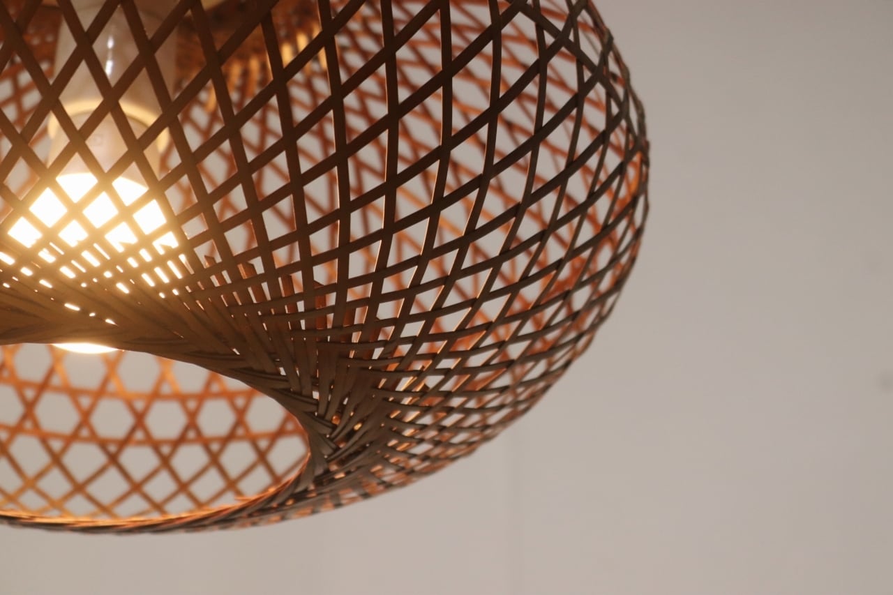 レトロ 竹細工 ペンダントランプ ライト 吊り下げ 照明 シェード 和