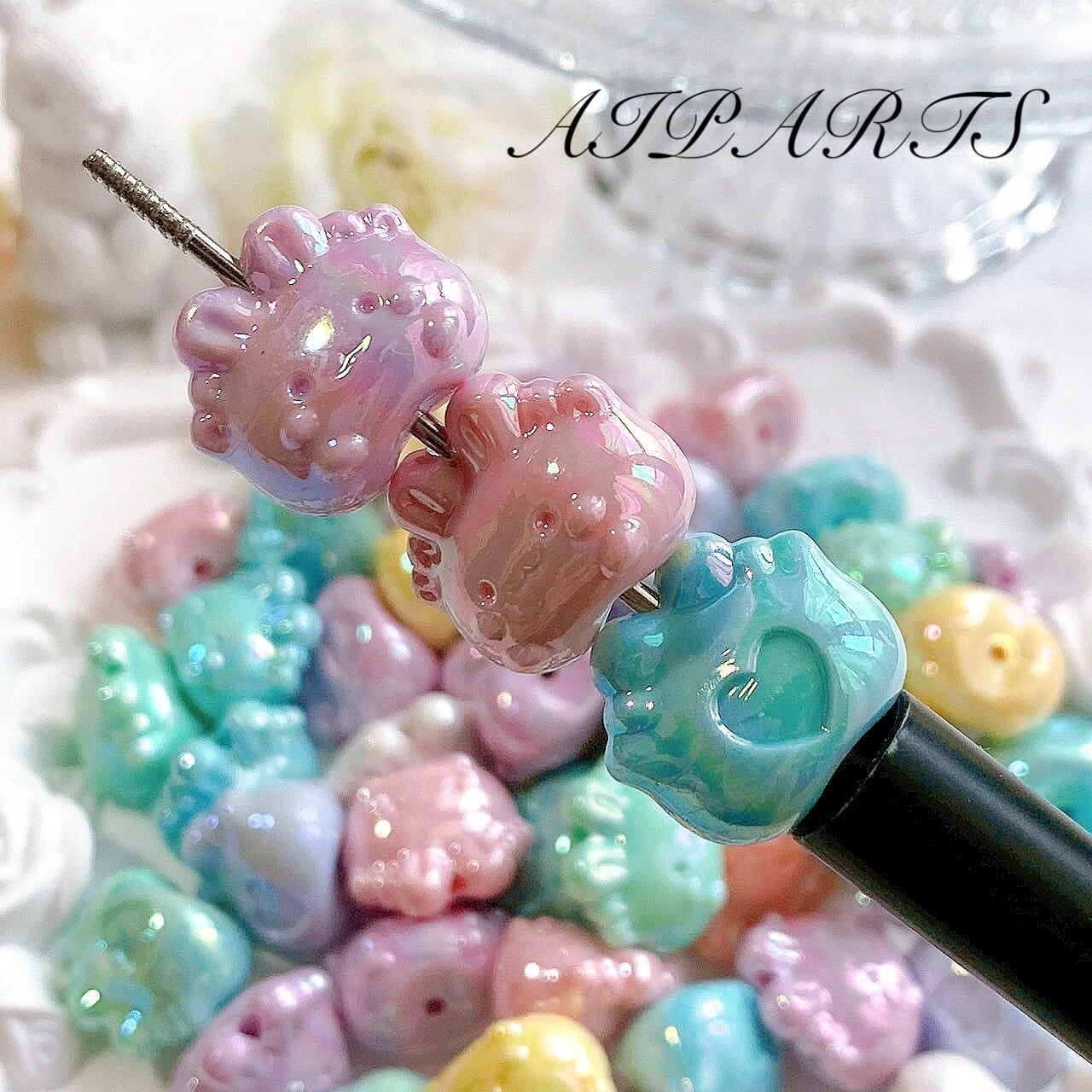 1袋100円均一】ハンドメイド資材 素材 アクリルビーズ カスタムビーズ
