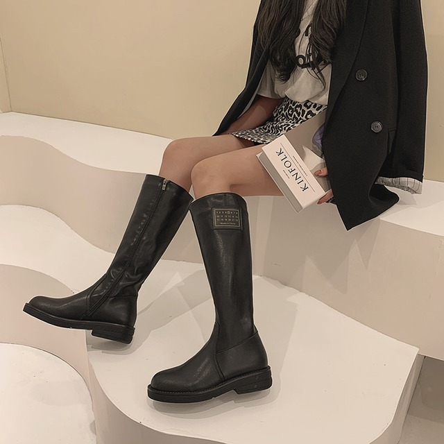 ブーツオータムウィンターサイドジッパーレッド 靴 シューズ 秋物 冬物 フェイクシューズ8256648599