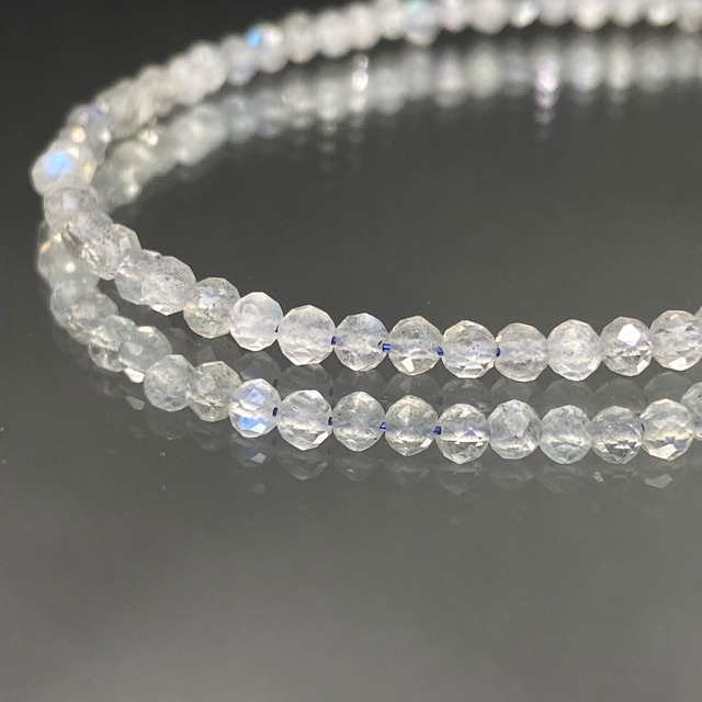 bracelet》天然石ラブラドライト キラキラ多面カット アジャスター付き 