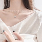 レディースネックレス 雪の結晶 スノーフレーク 冬 華奢 シンプル 可愛い おしゃれ ジュエリー ペンダント シルバー925 アレルギーフリー ホワイト クリスマス ギフト プレゼント 誕生日 記念日 デート 大人可愛い 上品 清楚　y12006 SA