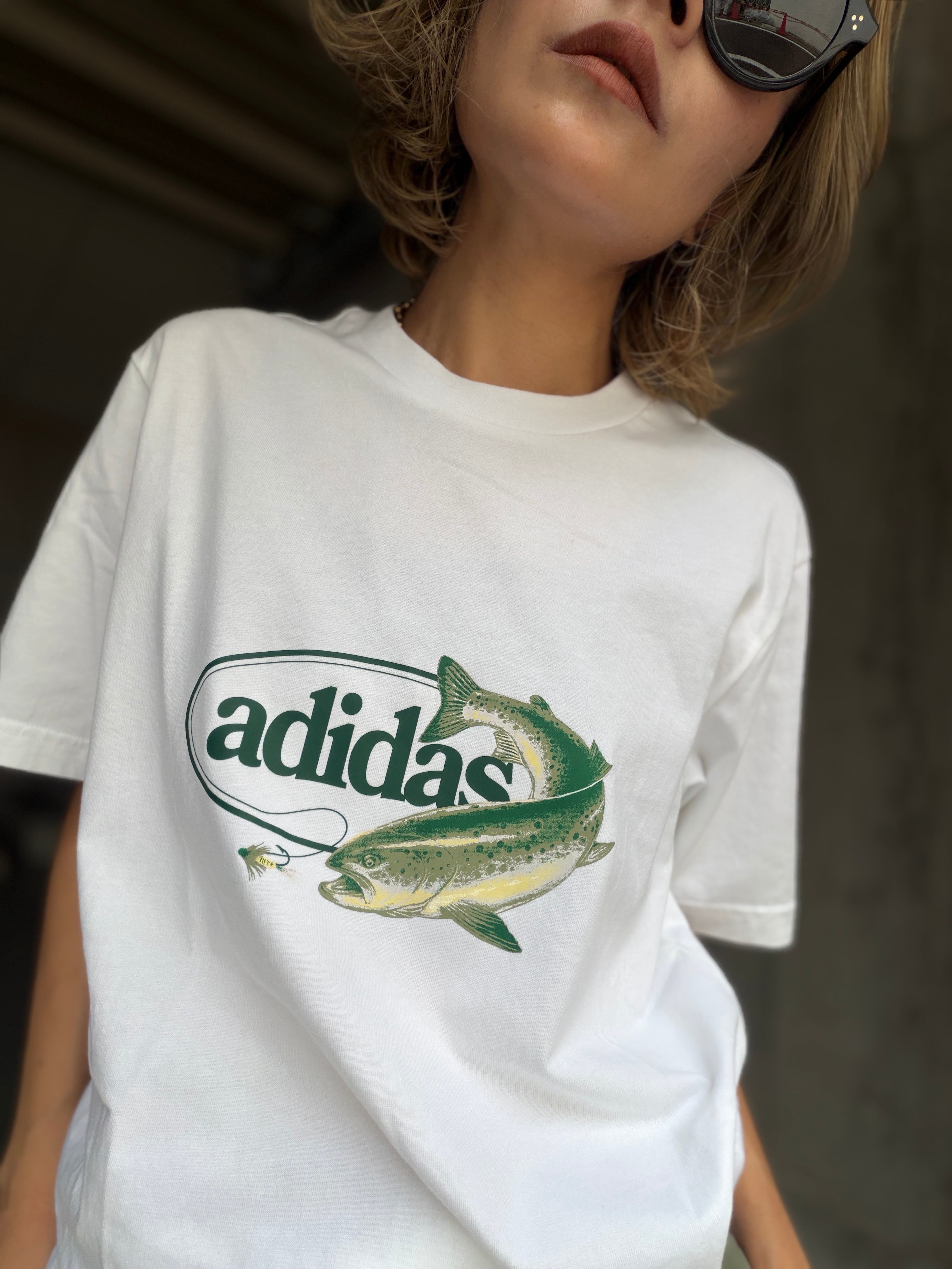(CS2519)adidas fishing graphic T-shirt
