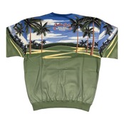 CAPTAIN SANTA キャプテンサンタ GOLF CLUB 総柄 グラデーション プリント スウェット トレーナー XL /ブルー×イエロー×グリーン