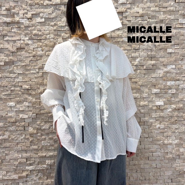 【MICALLE MICALLE】フリルデザインブラウス（MML124BEA）