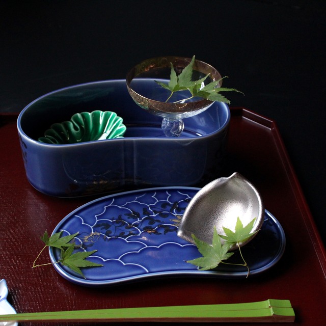 ＊mayuhako＊　瑠璃釉　流れ唐花