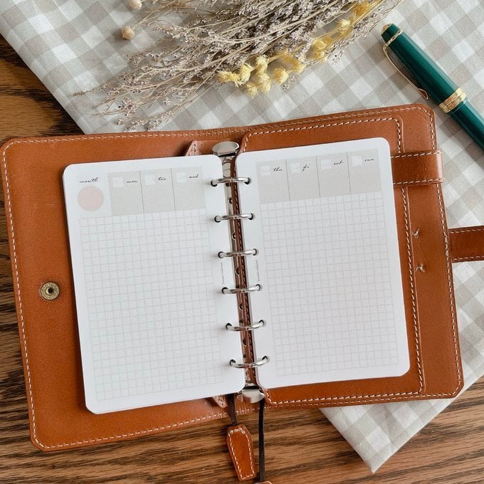 ミニ6穴サイズ/方眼メモウィークリーリフィル