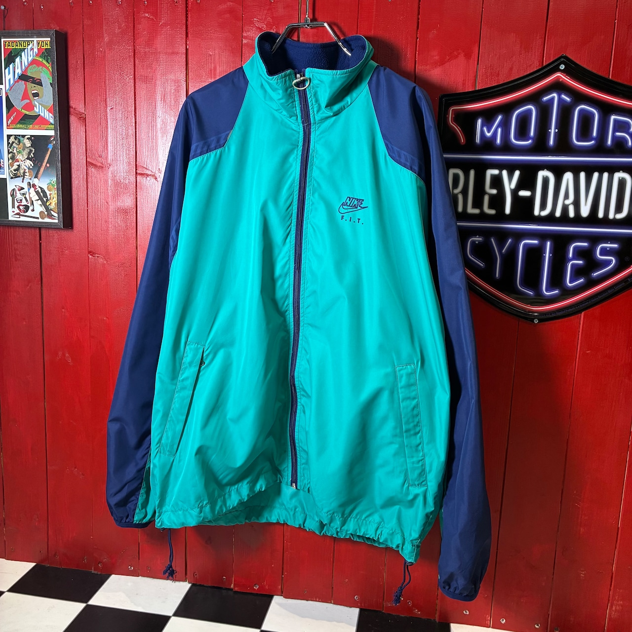 00s NIKE ナイロンジャケット ドローコード ツートンカラー ナイキ