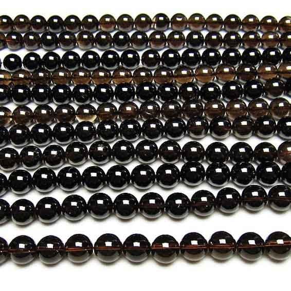 スモーキークォーツ 煙水晶 一連 14mm [M便 1/5] 714-62